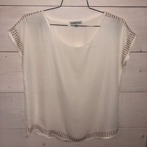 Charlotte Russe studded cream blouse